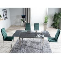 Scaun Tapitat H-261 VELVET Chrom Genarom SN Gri / Bluvel 14